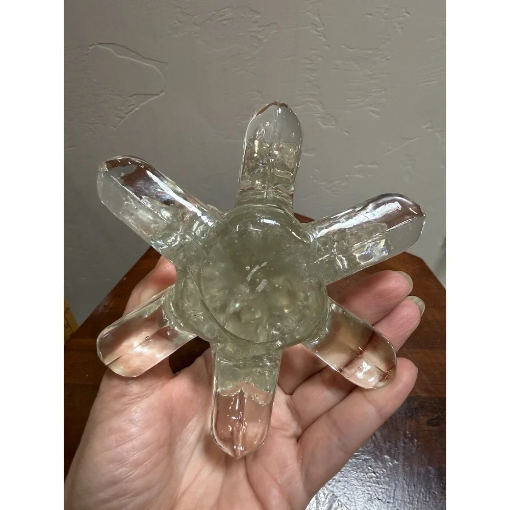 Large Heavy Clear Art Glass Crystal Christmas Tree Holiday Decor 9